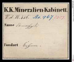 Etiketten zu Quarz (Rauchquarz) (NHMW-MIN-Ao967)